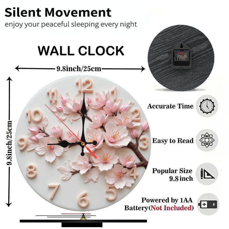 Horloge murale fleur de cerisier