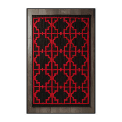 Tapis brun treillis lavable à la machine