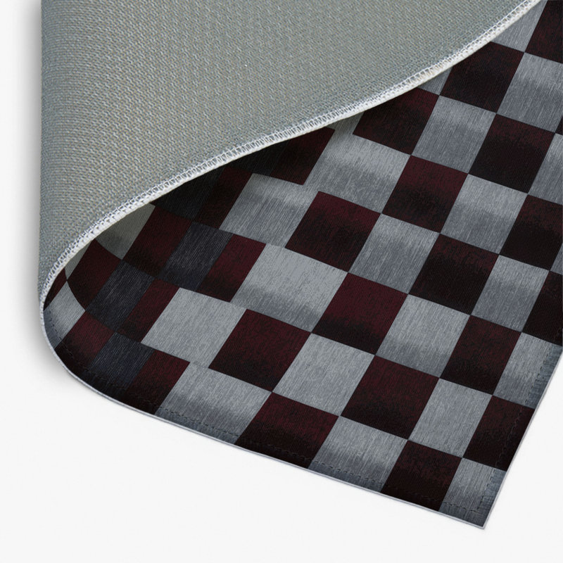 Tapis d'intérieur et d'extérieur à carreaux brun