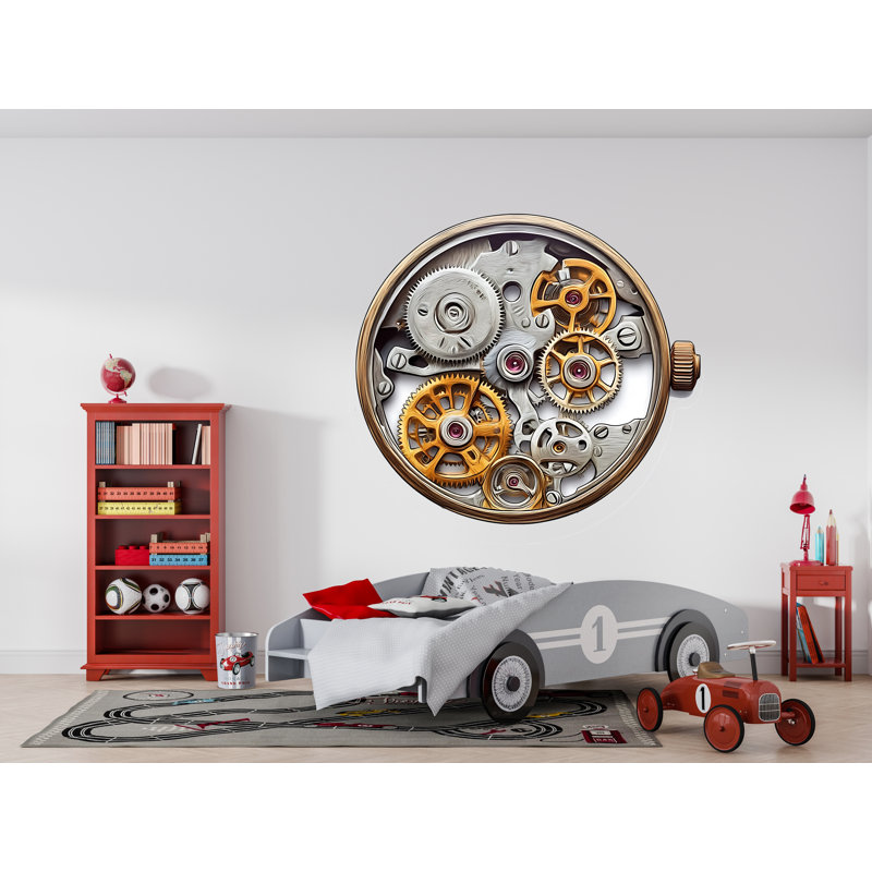 Décalcomanie à vapeur, mécanisme d'horloge, art mural, décoration industrielle, montre à engrenages, vinyle rétro, 227GM