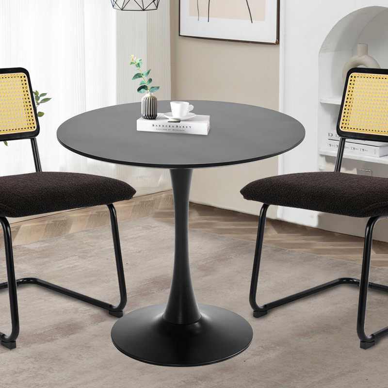 Round Dining Table, Bar Table, Black, 28.7" H x 31.5" L x 31.5" W