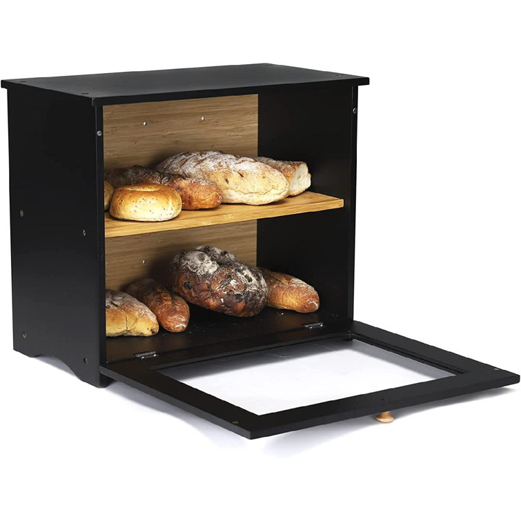 Prep & Savour Bamboo Two-Layer Bread Box & Reviews