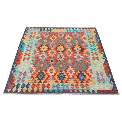 Ballari One-of-a-Kind 5'1" X 6'6" New Age Wool Area Rug in Aqua