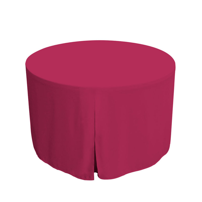 Fuchsia Round 30-Inch Polyester Fitted Table Cover