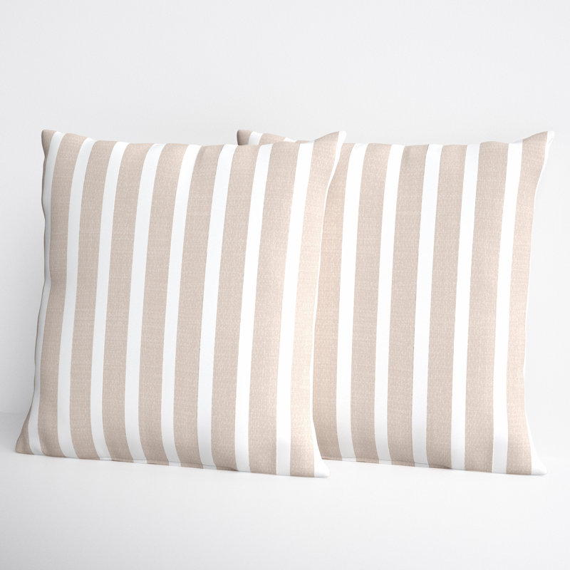 Cinder Striped Sunbrella® Indoor/Outdoor Throw Pillow, 24" x 24"