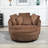 Upholstered Barrel Chair With Ottoman-108805425