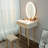 Leicester Vanity Table Set with Adjustable Brightness Mirror and Cushioned Stool-990797990