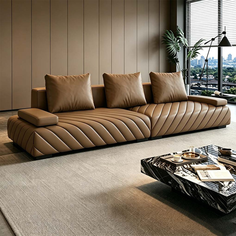 Canapé modulaire modulaire en cuir