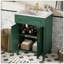 Meuble-lavabo intégré en céramique pour salle de bain 2 portes avec rangement pour salle de bain-121100900