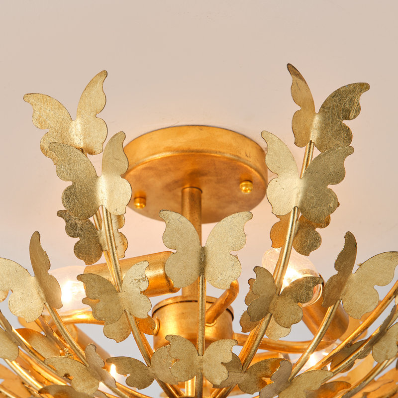 Plafonnier semi-encastré 18 lumières avec cage papillon 18 po