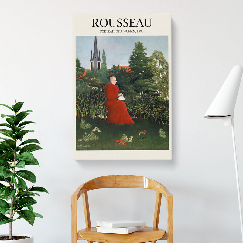 Portrait Of A Woman by Henri Rousseau - Wrapped Canvas Painting, 76cm H x 50cm W x 3cm D