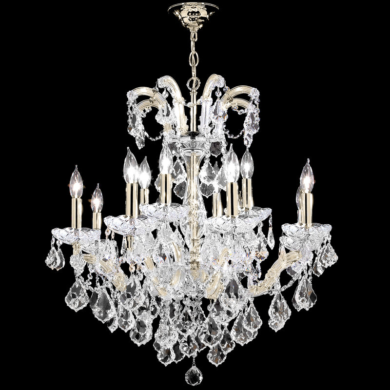 Maria Theresa Grand 12 - Light Chandelier, Clear, Swarovski Strass, Gold Lustre