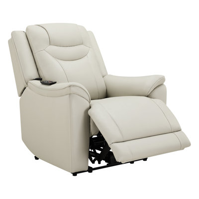 Genuine Leather Heated Zero-gravity Massage Power Recliner with Remote Control by Latitude Run
