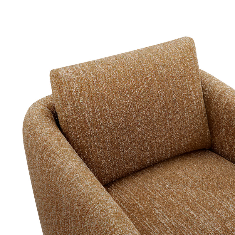 Fauteuil pivotant de 33 po de large Ramel, Boucle moutarde moelleuse