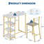 Ensemble de table de salle à manger 3 pièces pour 2 avec 2 tablettes de rangement et 2 chaises rembourrées, table de cuisine en bois à hauteur de comptoir pour la salle à manger, petits espaces, appartements, condos