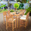 Outdoor 7 - Piece Teak Bistro Set with Cushions