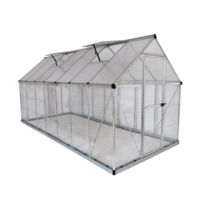 Hybrid 6 Ft. W x 14 Ft. D Greenhouse, Silver