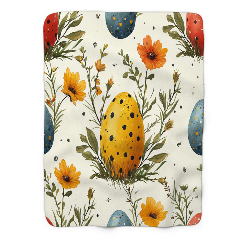 Couverture en sherpa de qualité supérieure Sprintime Splendor 1 pièce 0078, L 60 po x L 80 po