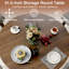 Table de salle à manger ronde 31,5 po pour 2 personnes, petite table de salle à manger avec tablette de rangement et porte cannelée pour la cuisine et la salle à manger, noyer-10855169