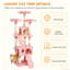 173cm Multi‑Level Cat Tree Activity Play Centre with Cat Houses & Sisal Scratching Boards, Pink