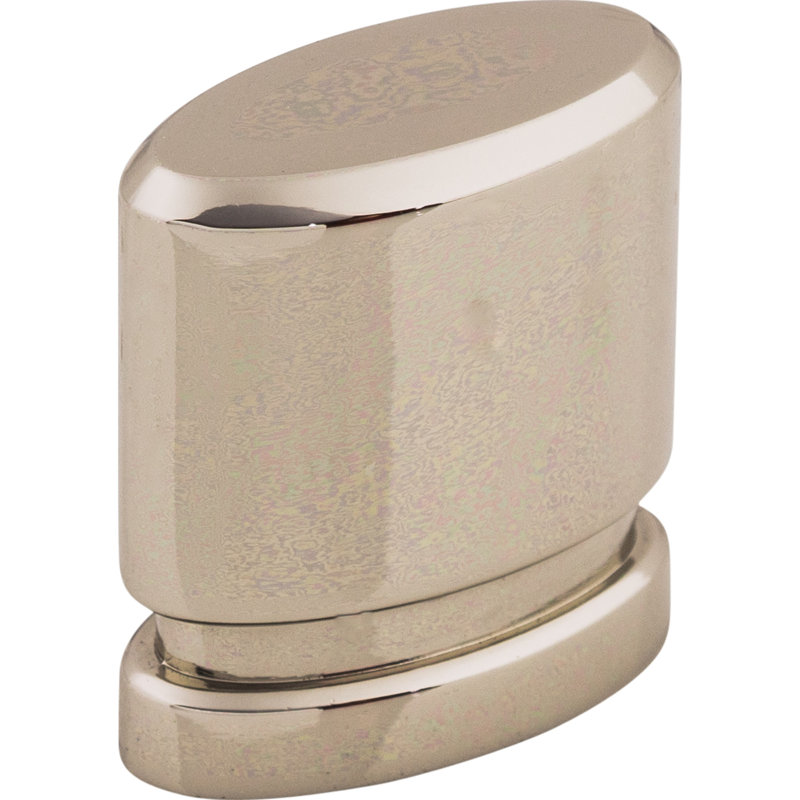 Oval 1" Length Oval Knob, 1" Length, Polished Nickel