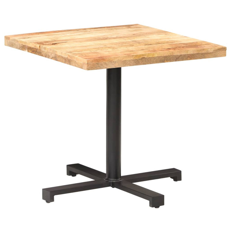 Ilsa Acacia Solid Wood Top Metal Base Dining Table, H75 x L80 x W80cm