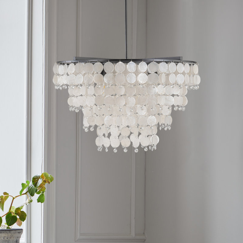 Ikraan 4 - Light Dimmable Tiered Chandelier, Black