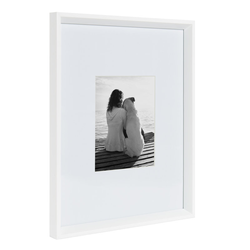 Baislee Matte Picture Frame - Set of 3 with Mat, White