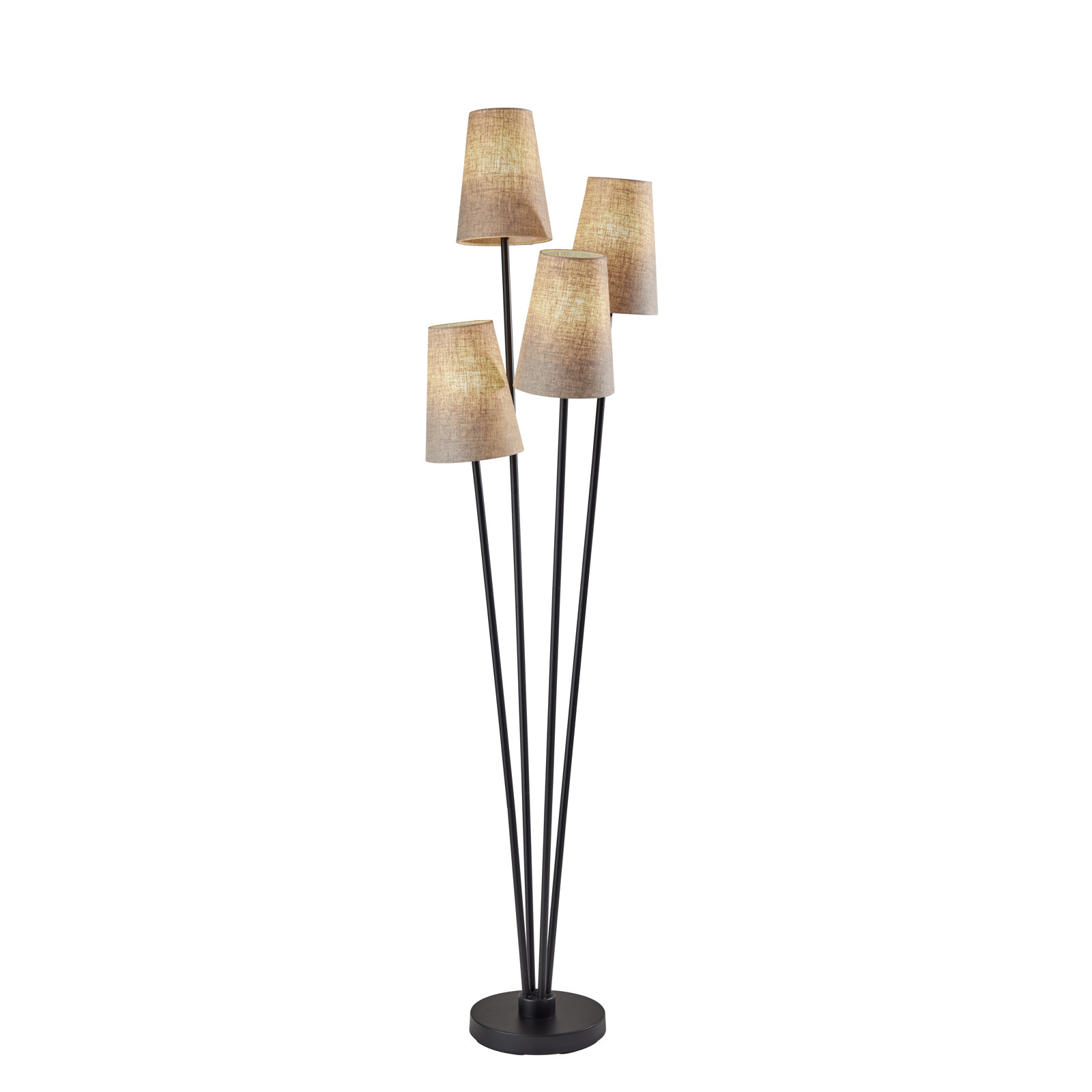 Pierre 68'' Floor Lamp, Black, Light Brown