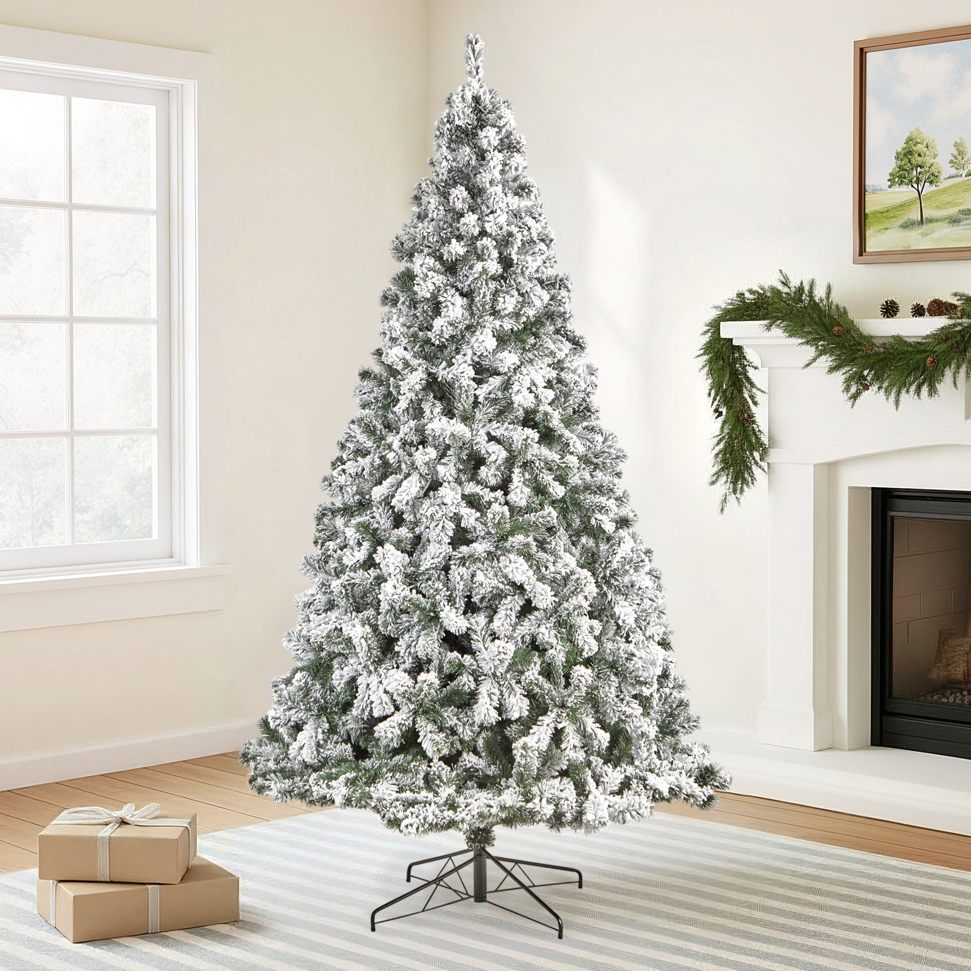 Lighted Artificial Fir Christmas Tree, 9' H