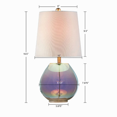 Lampe de table en verre irisé
