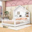 Lit maison avec 2 tiroirs, tablettes, prises et port USB-4216767