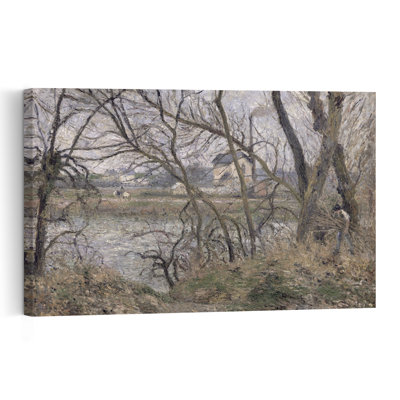The Banks Of The Oise, Near Pontoise, Cloudy Weather, 1878 Impressionist Abstract Contemporary Autumn Landscape Wall Art Print