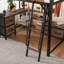 Lit mezzanine en métal avec tablettes de rangement, garde-robe et tiroirs pour adolescents et adultes-116760243