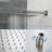 Wall Mounted Shower In Brushed Nickel 12 Inch Square - Adjustable Slide Bar, -balanced Valve & Handheld Constituent System Matter