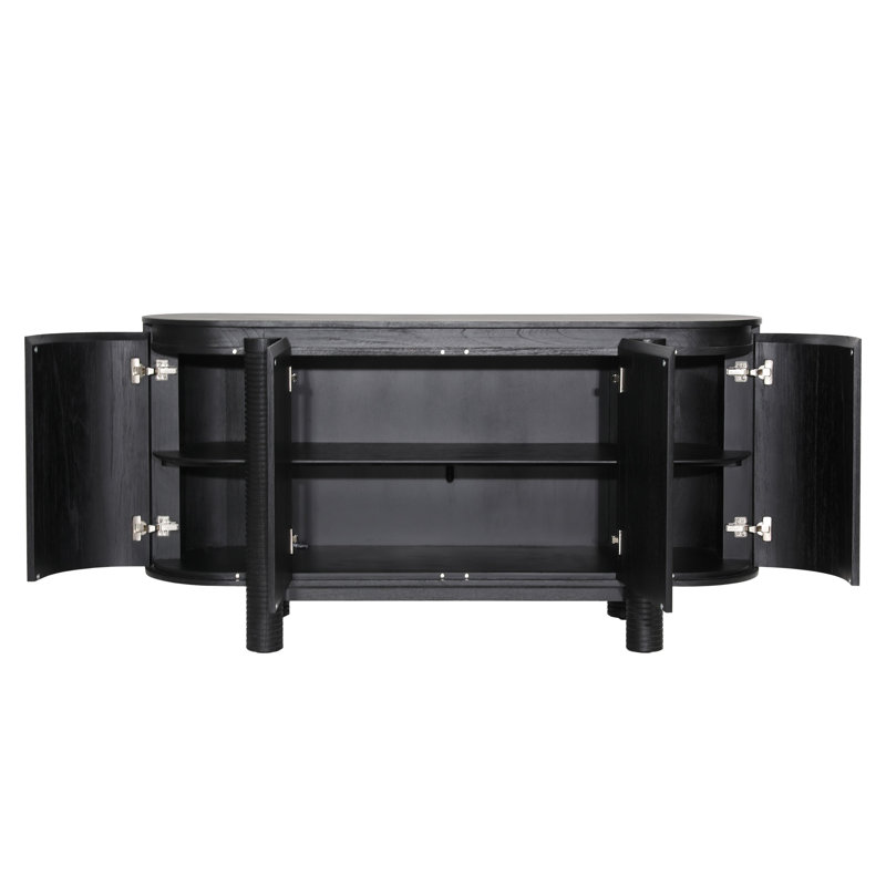 Stefan 63" Wide Sideboard, Black, Black