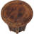 Handcrafted 18" Folding Mango Wood Round Accent Table With Carved Octagonal Base