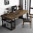 Taupe Brown Rectangular Solid Wood Executive Desk-308797401-308797400