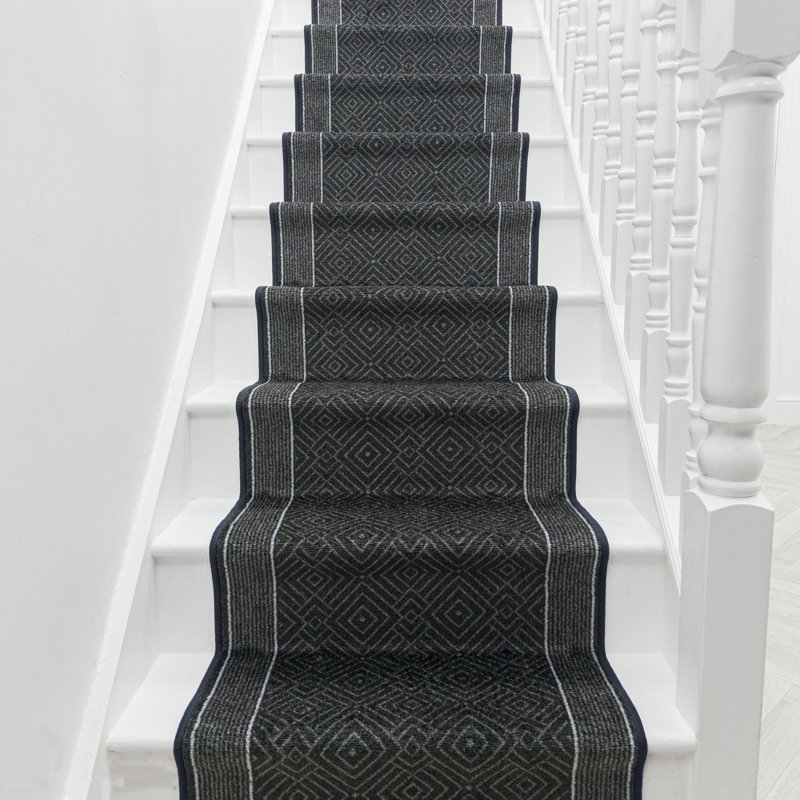 Stair Runner Geometric Machine Tufted Area Rug, Runner 100 x 450 cm