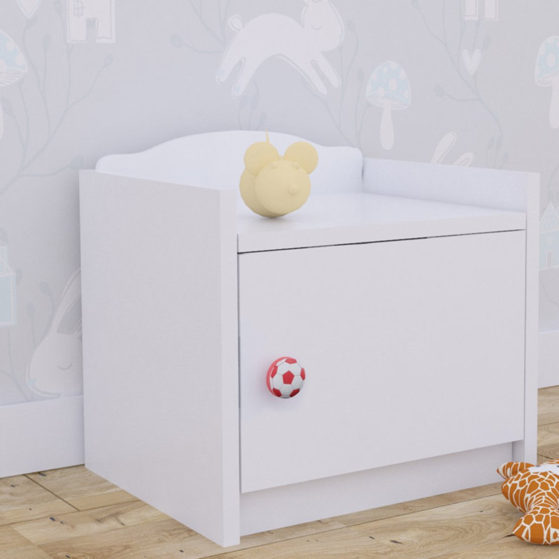 Baby Mix 1 Drawer Nightstand, Red/White