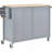 Kitchen Island Cart With Solid Wood Top And Locking Wheels, 4 Door Cabinet And Drawers-1399883418