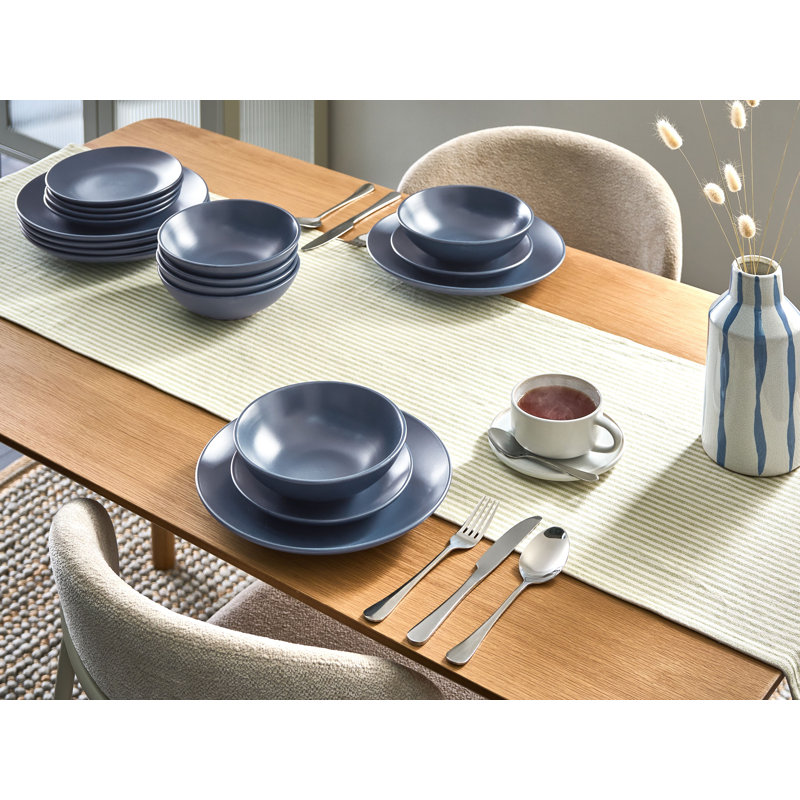 Stoneware Dinnerware - Service for 6, Blue