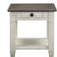 Table de bout en bois blanc antique antique avec table de bout et tiroir-1812174150-1812174145