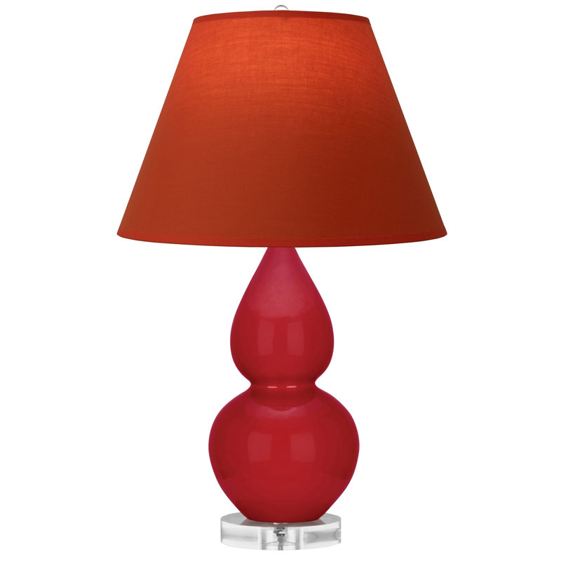 Petite lampe d'appoint à double gourde, Tanger / taupe, Rouge rubis