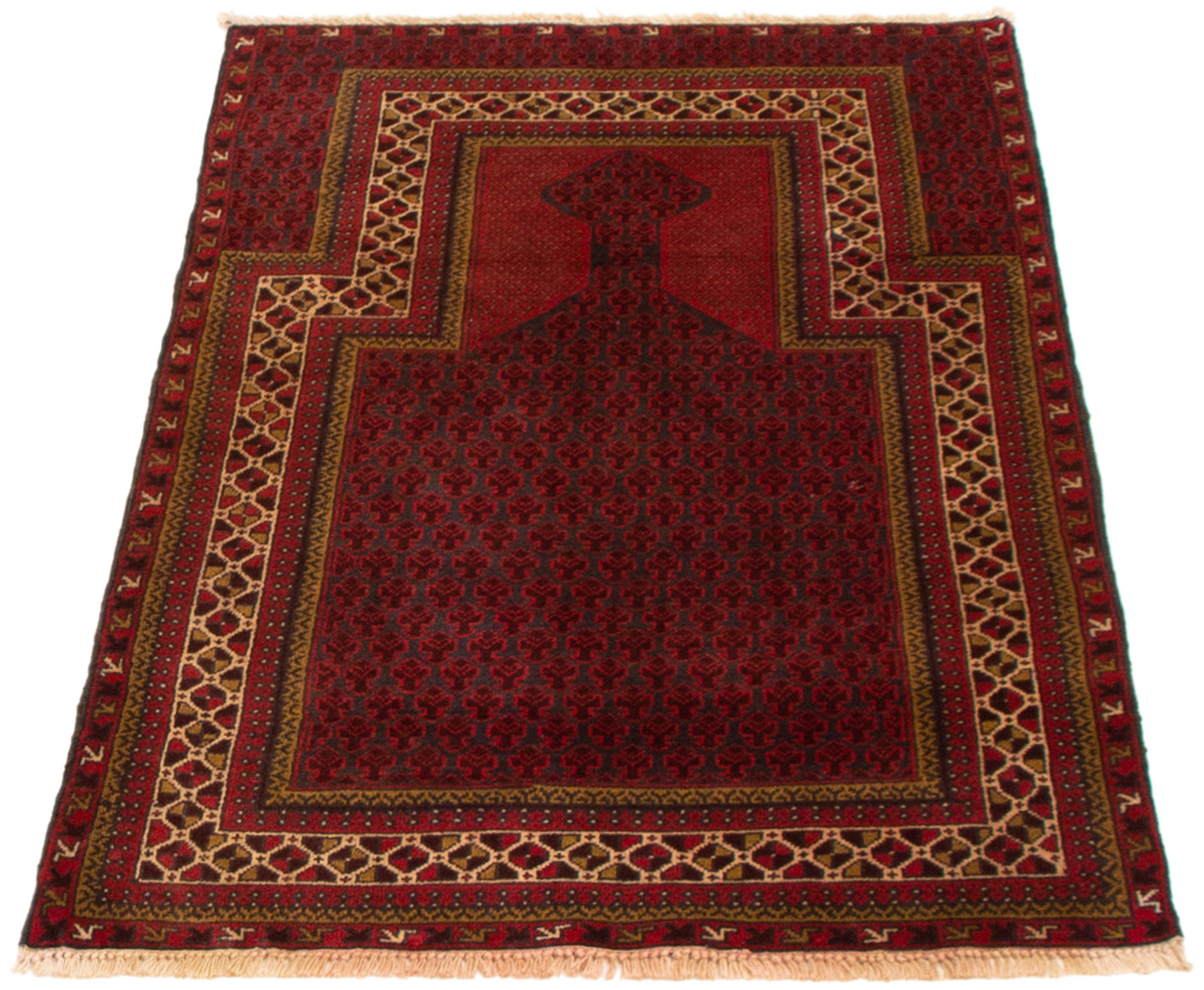 Isabelline Lynnisha Dark Red Rug 2'11
