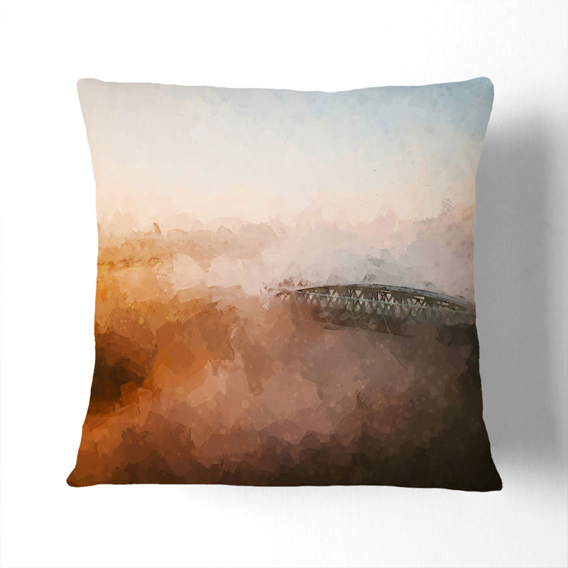 Abstract Square Throw Cushion, 40cm H x 40cm W x 15cm D, Stone