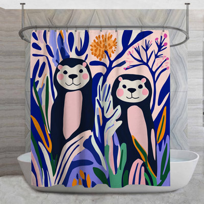 Rideau de douche Playful Otters - Animal Bohemian Boho