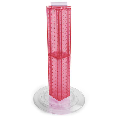 Four-sided 4"W x 24"H Pegboard Tower with Revolving 14.5" Base