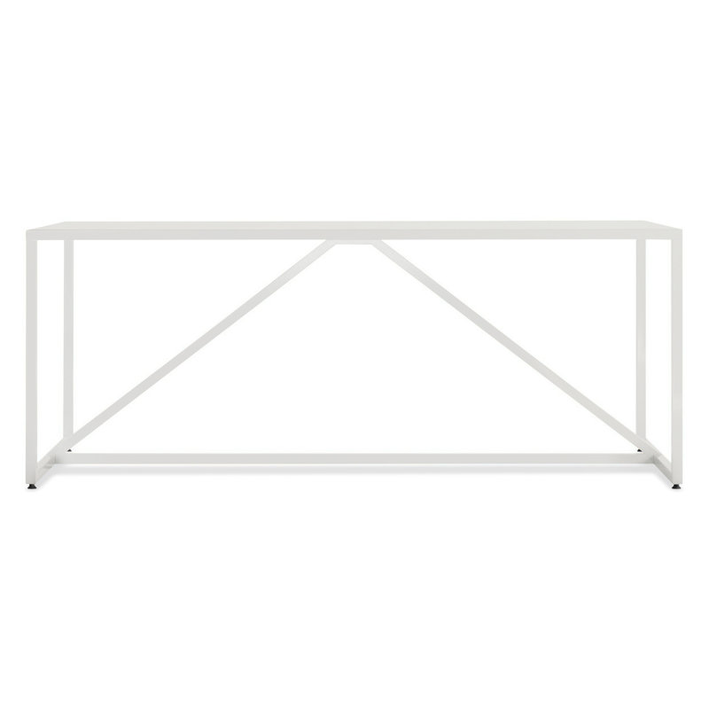 Strut Dining Table, White, 35" W x 90" L, Bar (40" Height)
