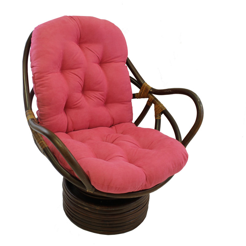 Calym Upholstered Swivel Armchair, Bery Berry Microsuede